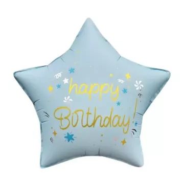 Csillag alakú szülinapi fólia lufi - 44 cm, többféle - . kép