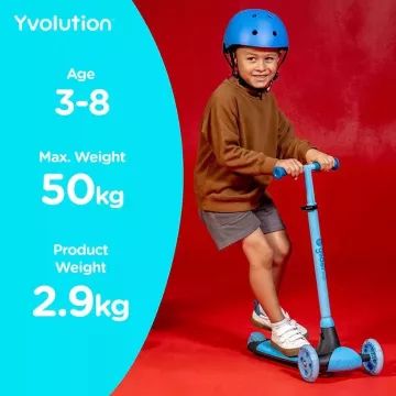 Yvolution: Glider Kiwi világító, háromkerekű roller - Kék - CSOMAGOLÁSSÉRÜLT - . kép