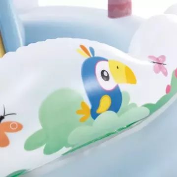 Aufblasbare Einhorn-Schloss-Poollandschaft, Wasser-Spielparadies - . bild aus