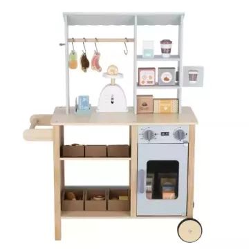 Tooky Toy: 2 az 1-ben vegyesbolt és konyha játékszett kiegészítőkkel - CSOMAGOLÁSSÉRÜLT - . kép