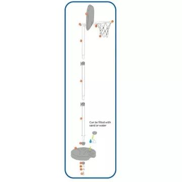 Póki mintájú kosárpalánk-állvány készlet - 122 - 155 cm - . kép