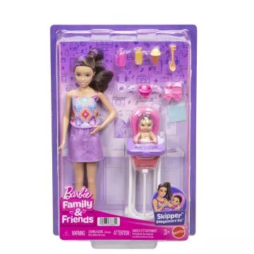 Barbie : Ensemble de jeu - chaise haute de baby-sitter - .image