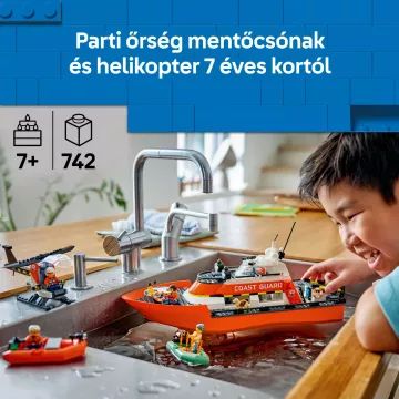 LEGO® City Klāistveida glābšanas laiva un helikopters 60504 - .attēls
