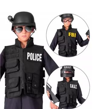 Taktikai mellény 3 féle kitűzővel - 158 cm - . kép