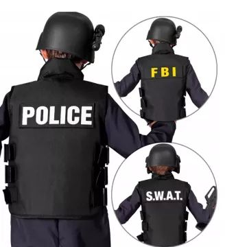 Taktikai mellény 3 féle kitűzővel - 158 cm - . kép