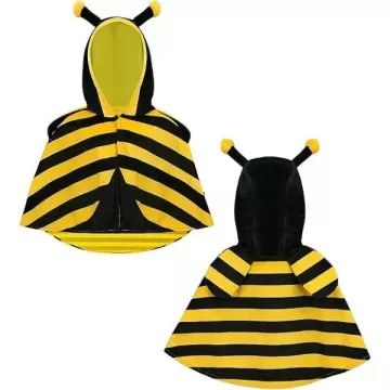 Fantasia de abelha, poncho com capuz de pelúcia - 98 cm - .Imagem