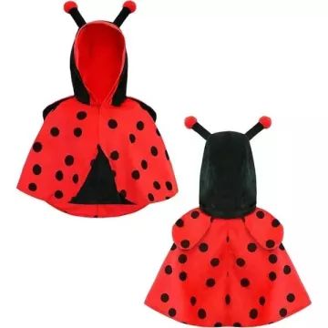 Katicabogár, plüss kapucnis poncsó jelmez - 98 cm - . kép