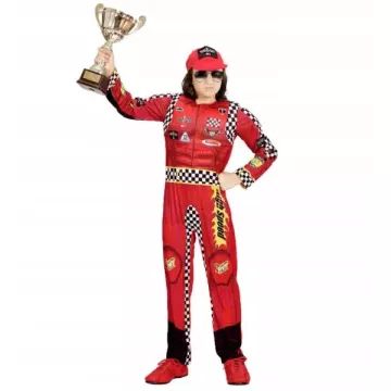 Racer overall kostume med hat - 140 cm - .billede