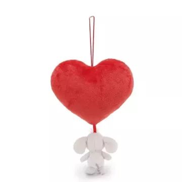 Nici Green: Pluche hart met witte olifant - 27 cm, met zuignap - .afbeelding
