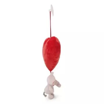 Nici Grün: Plüschherz mit weißem Elefantenfigur - 27 cm, mit Saugnapf - . bild aus