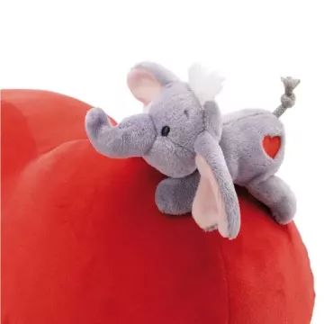 Nici: Szív formapárna elefánt plüssfigurával - 42 cm - . kép