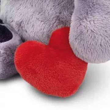 Nici: Elefánt plüssfigura mágneses szívvel - 32 cm, szürke - . kép