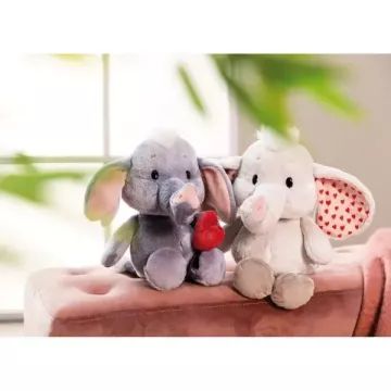 Nici: Olifant knuffel met magnetisch hart - 32 cm, grijs - .afbeelding