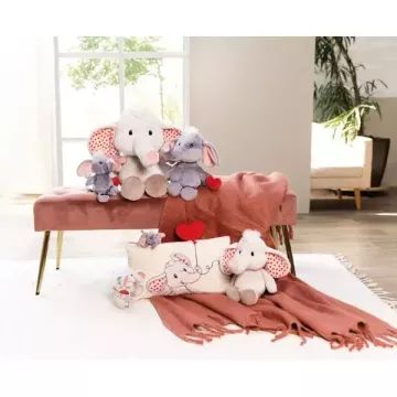 Nici: Olifant knuffel met magnetisch hart - 32 cm, grijs - .afbeelding