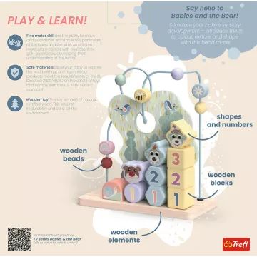 Trefl : Labyrinthe en bois à billes et jeu de construction - .image