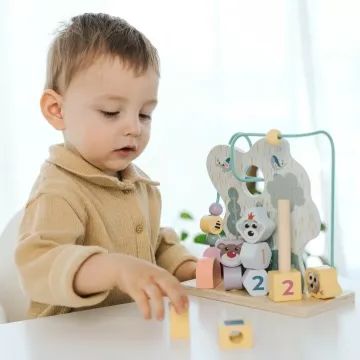 Trefl : Labyrinthe en bois à billes et jeu de construction - .image