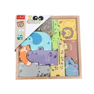 Trefl: Jogo de Construção de Madeira Zoo - .Imagem
