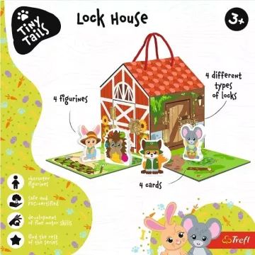 Trefl: Căsuță educativă din lemn cu animale, încuietori și figurine - .foto