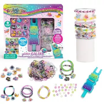 Rainbow Loom: Auto Loom – Cute-Tique Fényes Galaxis Karkötő készítő szett - . kép