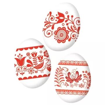 Pellicola termoretraibile per decorare le uova di Pasqua - motivo rosso tradizionale - .immagine