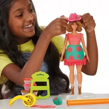 Play-Doh Barbie: Set de modă flori și franjuri - Cowboy AMBALAJ DETERIORAT - .foto