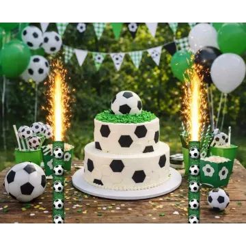 Fußball-Motiv Tortenfeuerwerk – 12 cm, 1 Stück - . bild aus
