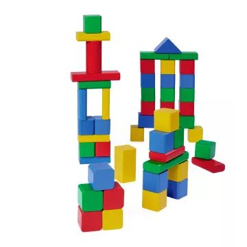 Eichhorn: Színes fa építőkocka készlet - 50 darabos - . kép