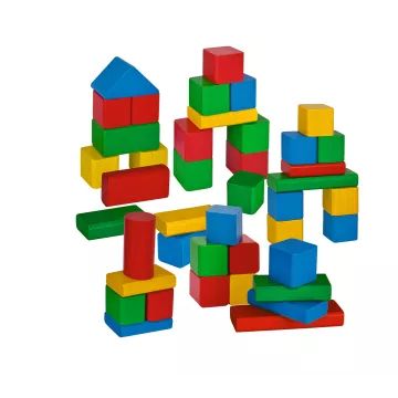 Eichhorn: Színes fa építőkocka készlet - 50 darabos - . kép