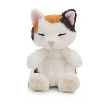 Nici: Alvó trikolor cica plüssfigura kosárban - 12 cm - . kép