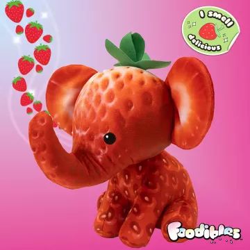 Foodibles geurende knuffel: Aardbei Fáni grote pluche knuffel - 20 cm - .afbeelding