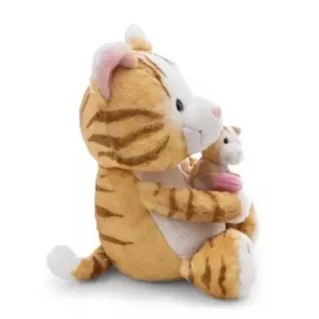 Nici: Cica plüssfigura kicsinyével - 20 cm - . kép