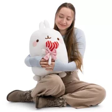 Nici: Molang, a nyuszi nyalókával plüssfigura - 48 cm - . kép
