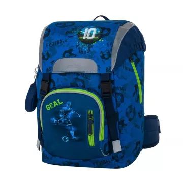 Set zaino scuola Oxy Sky con motivo calcio per classi 1-3, set da 4 pezzi - .immagine