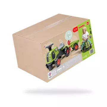 Falk: Baby Claas traktor med anhænger - lysegrøn - .billede