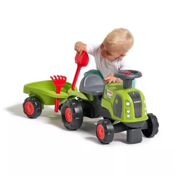 Falk: Baby Claas tractor met aanhanger - lichtgroen - .afbeelding