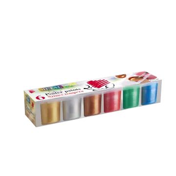ICO Süni: Metál színű tégelyes tempera - 6 db-os - . kép