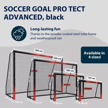 Hudora: Pro Tect Advanced metalni nogometni gol, 300 cm – crno-crveni - .slika