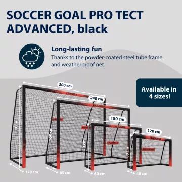 Hudora: porta da calcio in metallo Pro Tect Advanced 240 cm - nero/rosso - .immagine