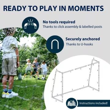 Hudora: Pro Tect Advanced metalni nogometni gol, 240 cm – crno-crveni - .slika