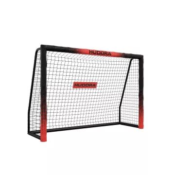 Hudora: Pro Tect Advanced metal fodboldmål, 180 cm - sort/rød - .billede
