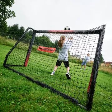 Hudora: Pro Tect Advanced metalni nogometni gol, 180 cm - crno-crveni - .slika