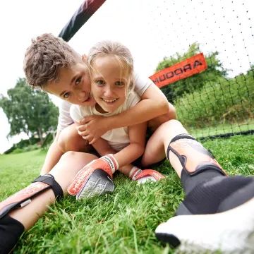 Hudora: Pro Tect Advanced metal fodboldmål, 180 cm - sort/rød - .billede