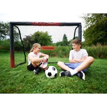 Hudora: Pro Tect Advanced metalni nogometni gol, 180 cm - crno-crveni - .slika