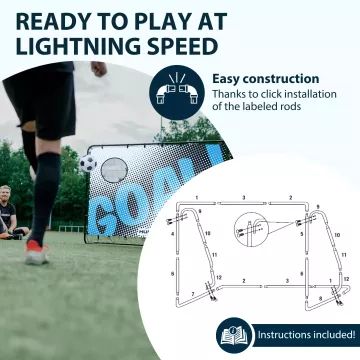 Hudora: Motiv Goal fodboldmål i metal med målnet, 213 cm - sort - .billede