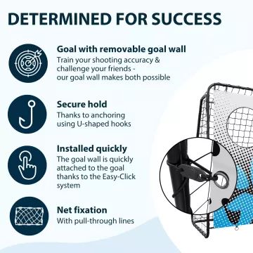 Hudora: Motiv Goal fodboldmål i metal med målnet, 213 cm - sort - .billede