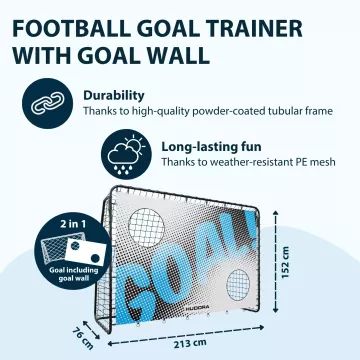 Hudora: Motiv Goal célzókeretes fém focikapu, 213 cm - fekete - . kép