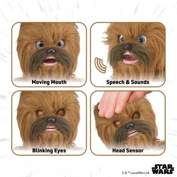 Star Wars: Chewbacca interaktív plüssfigura - 17 cm - . kép