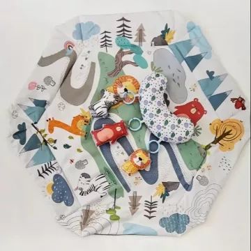 Tarcă de joacă 2 în 1 cu ursuleț și pernă de burtică – 102 x 110 cm - .foto