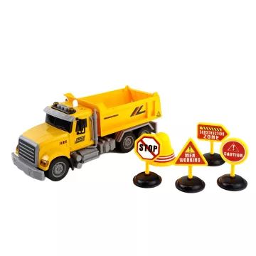 Camion basculant de jucărie cu indicatoare rutiere - 22 cm - .foto