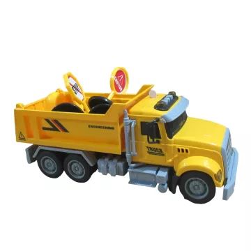 Camion ribaltabile giocattolo con segnali stradali - 22 cm - .immagine